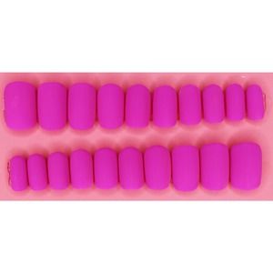 Magenta Love Medium Round Matte Press On Nails Long